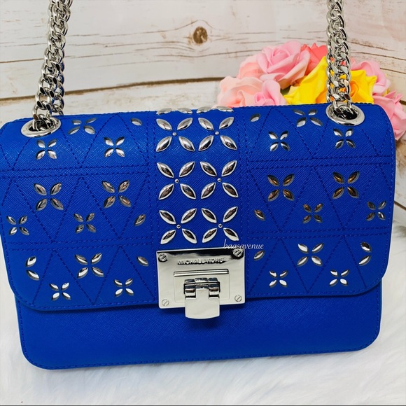 Michael Kors flap shoulder electric blue crossbody - Picture 2 of 8